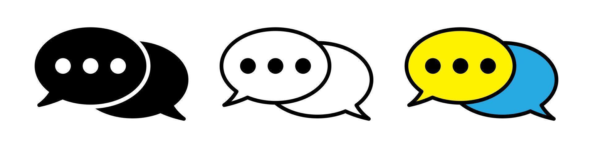Chat icon. Talk bubble speech icon. Dialogue balloon icon. Comment sign. vector