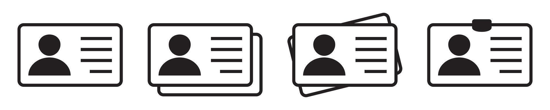 ID Card icon. Employee clerk card, driver license, Identification card, staff identification card symbol. Design for website and mobile app. vector