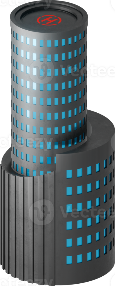 3D Isometric Futuristic Building png