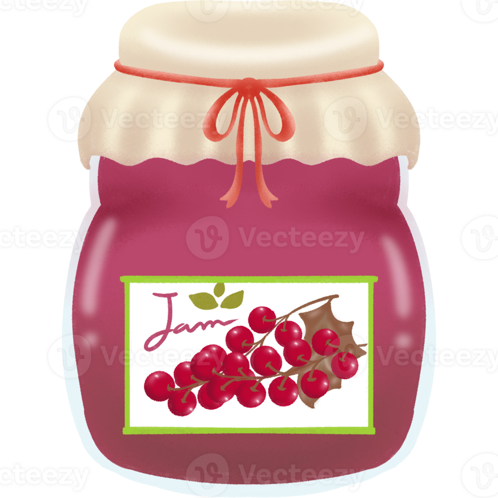 Jam redberries illustraion clipart png