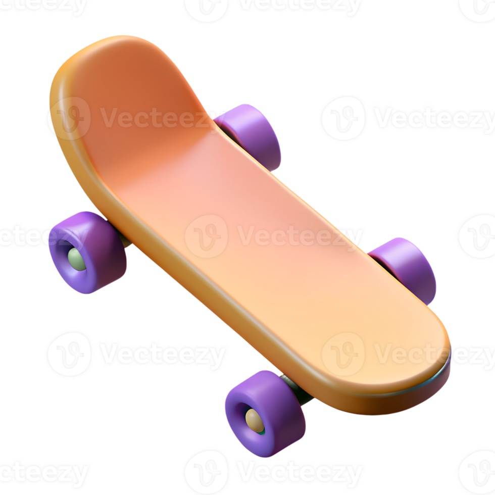 Skateboard 3d rendered illustration isolated png