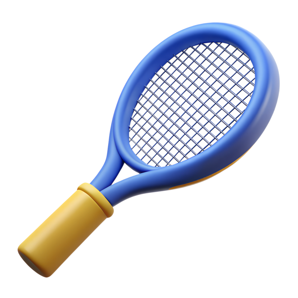 Tennis racket 3d rendered illustration isolated on the transparent background png