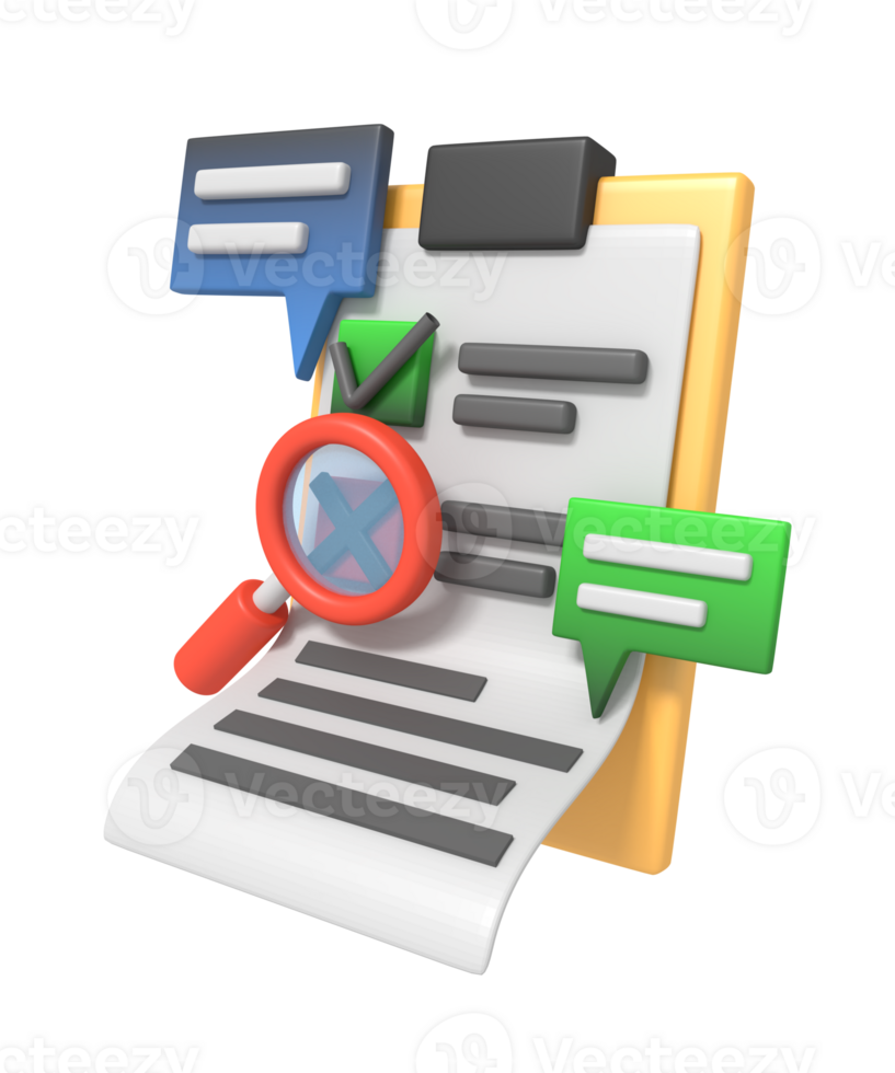 Survey illustration of checklist and cross concept png