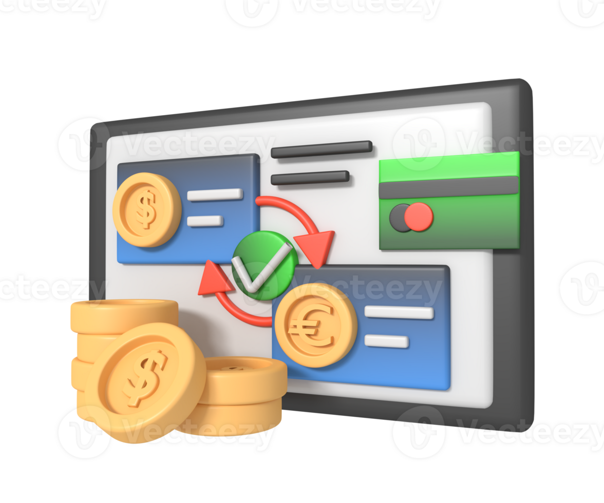 Financial saving and money exchange concept png