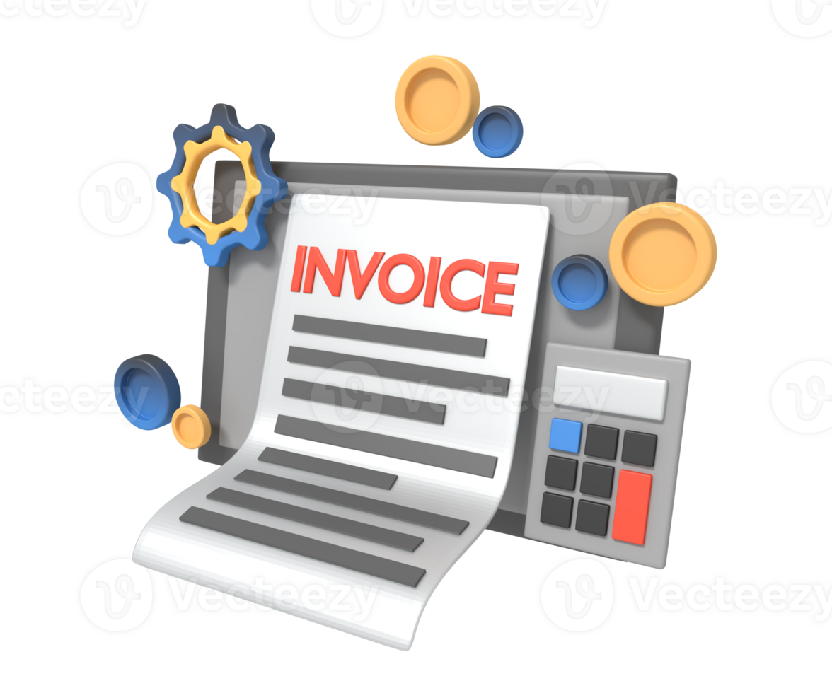 Calculating business invoice concept png