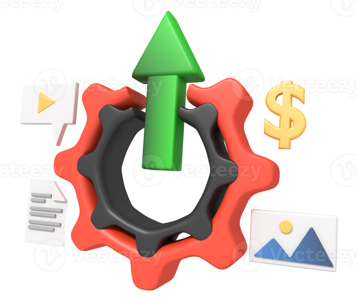 Asset management optimization concept illustration png