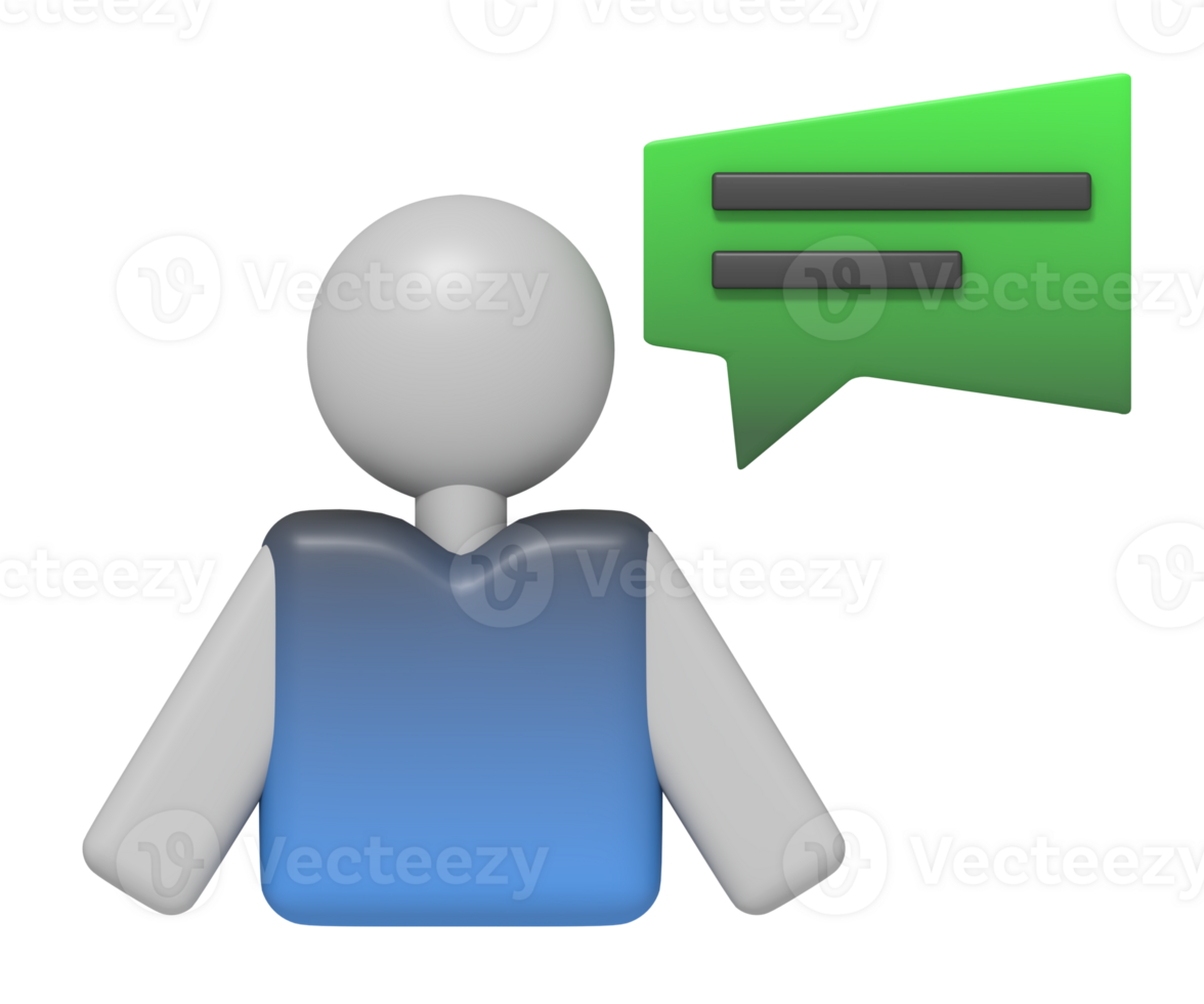 Chat profile with bubble dialogue png