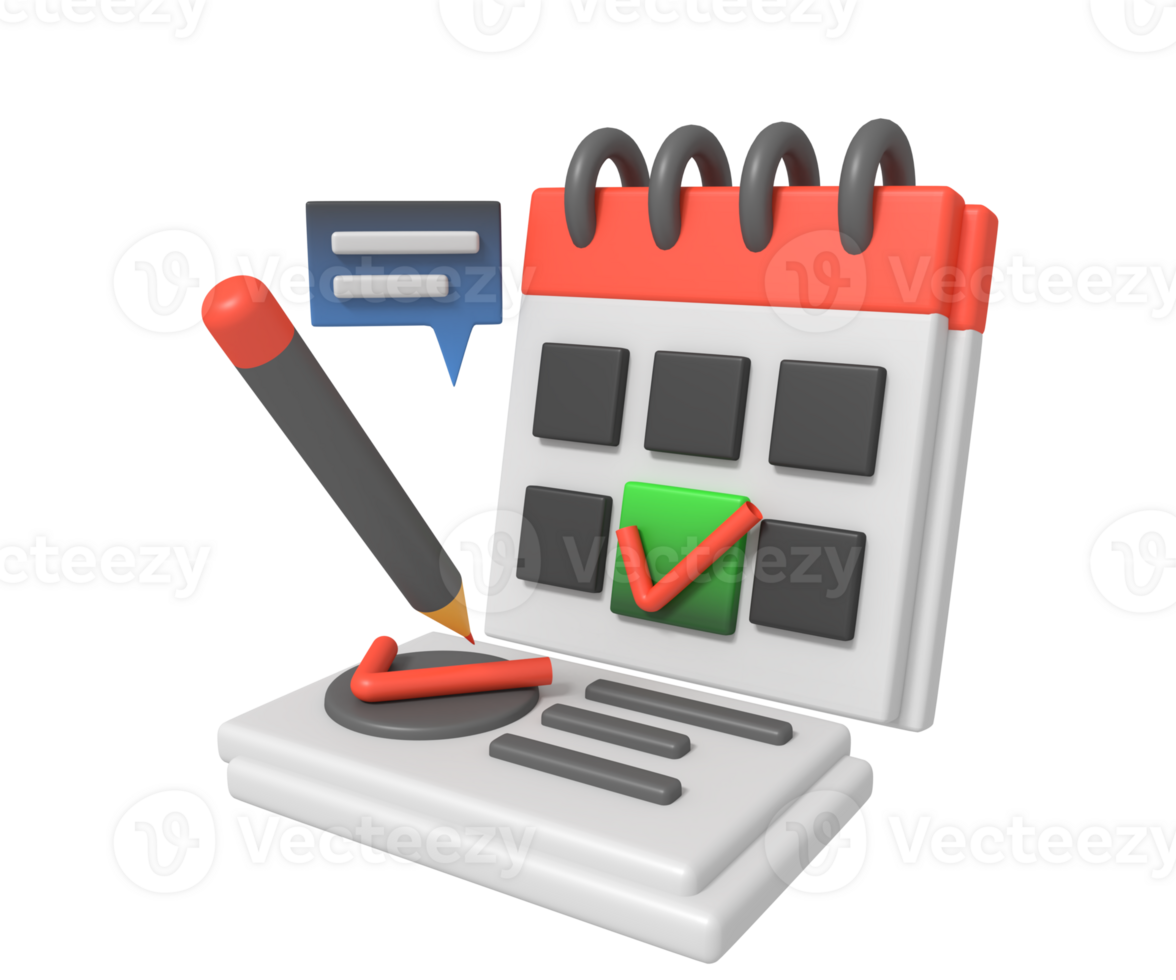 Making schedule planning using calendar checklist png