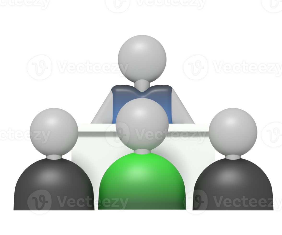 Speech in front of clients png