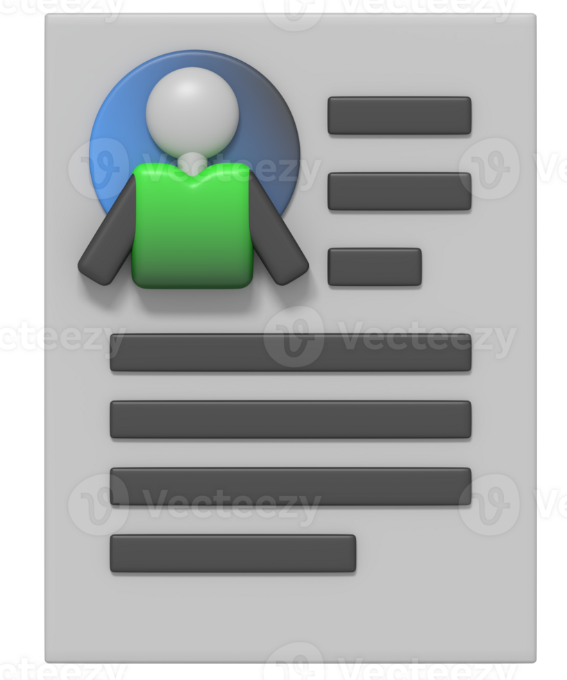 Document profile on paper png