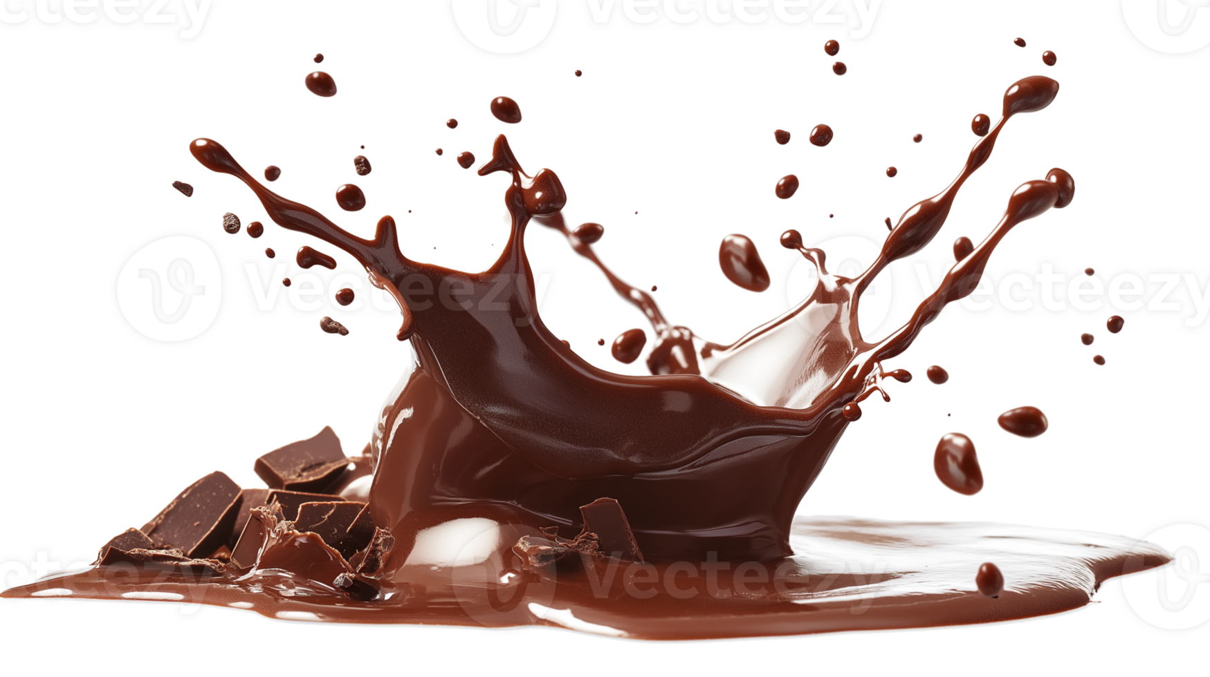 Splash chocolate liquid isolated transparent objects png