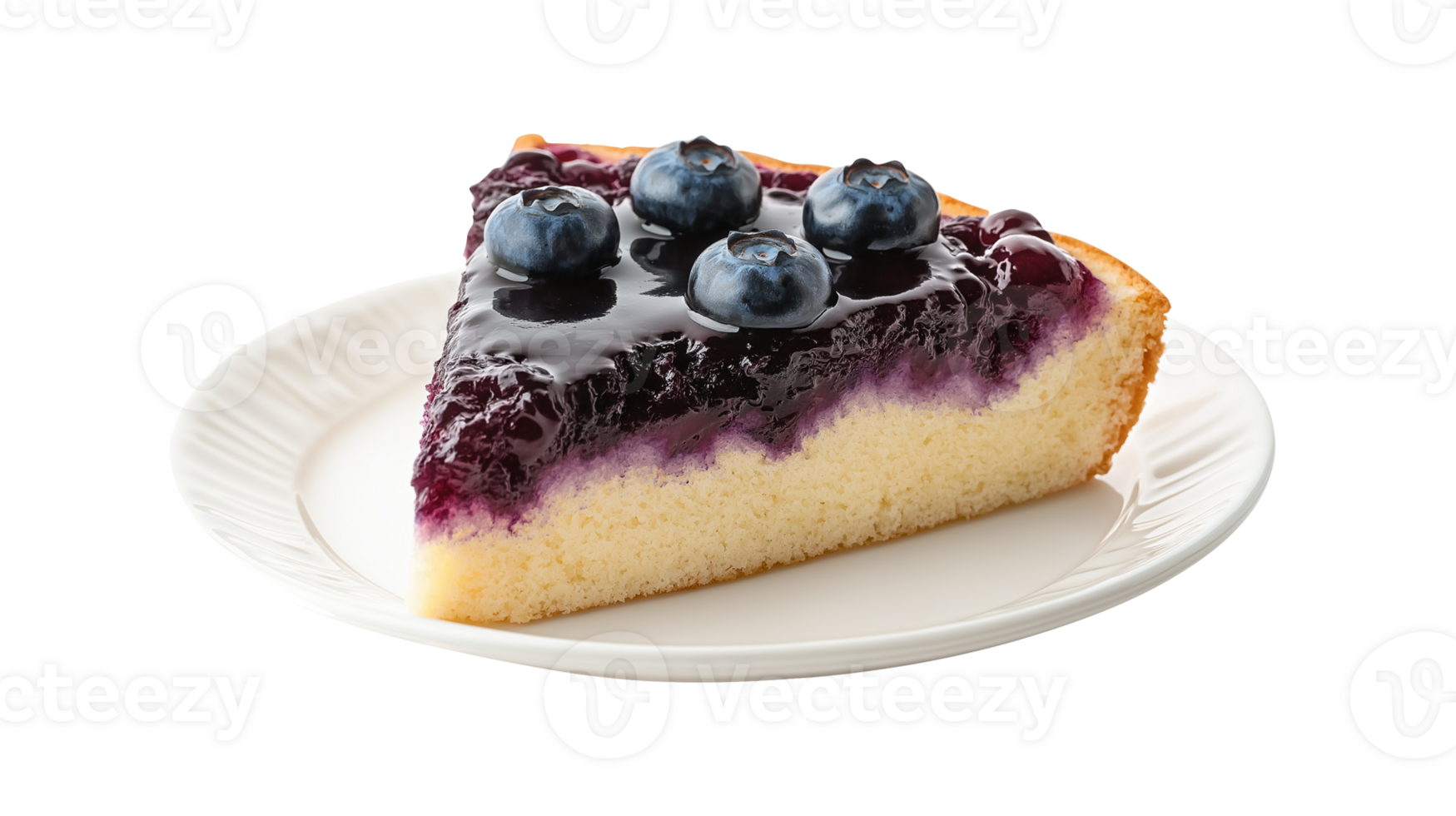 Realistic Blueberry Cheesecake Slice with Fresh Berries png