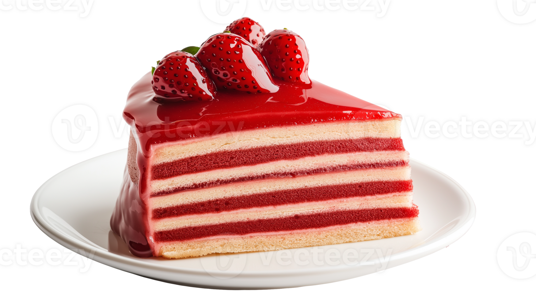 Strawberry layered cake transparent isolated png