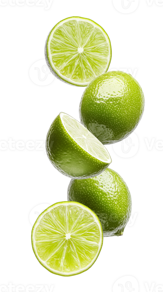 Dynamic Lime Slices with a Transparent Background png