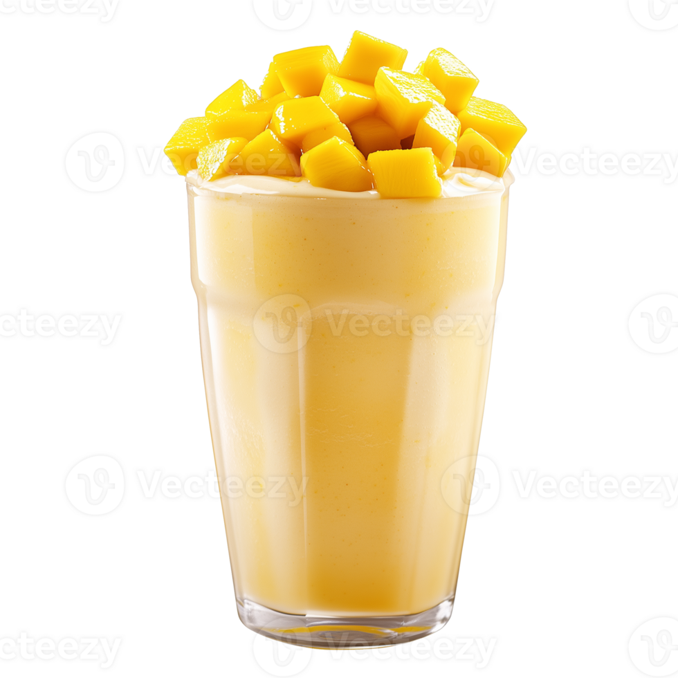 Delicious Mango Milkshake Served in a Tall Glass With a Bright Straw png