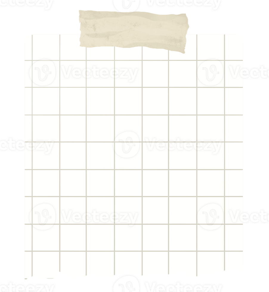 Square Grid Line Paper with Beige Tape No Background png