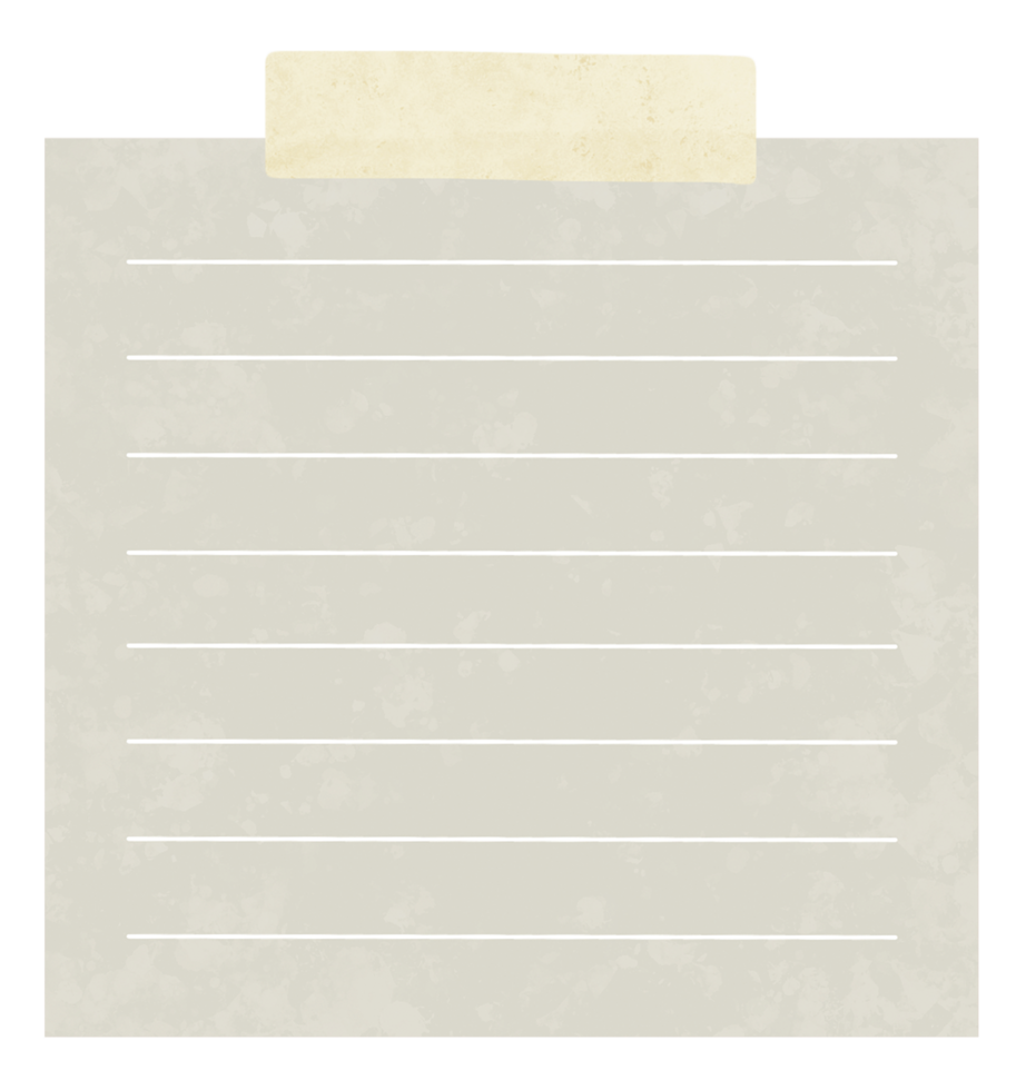 Tan Planner Sticky Note with Tape and Lines No Background png