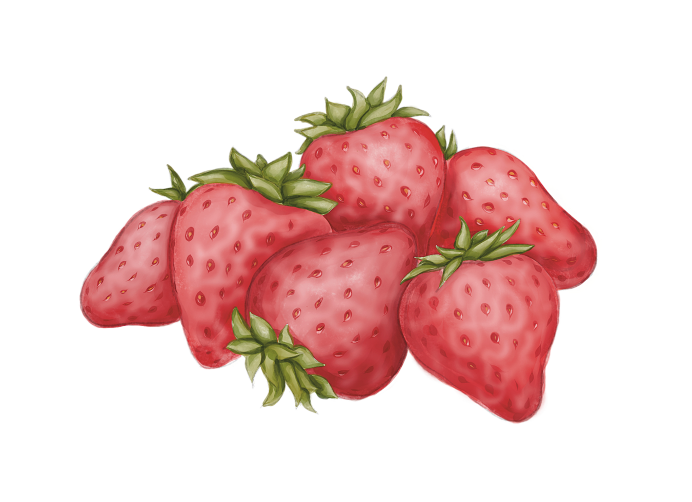 Bunch of Red Strawberries Illustration png