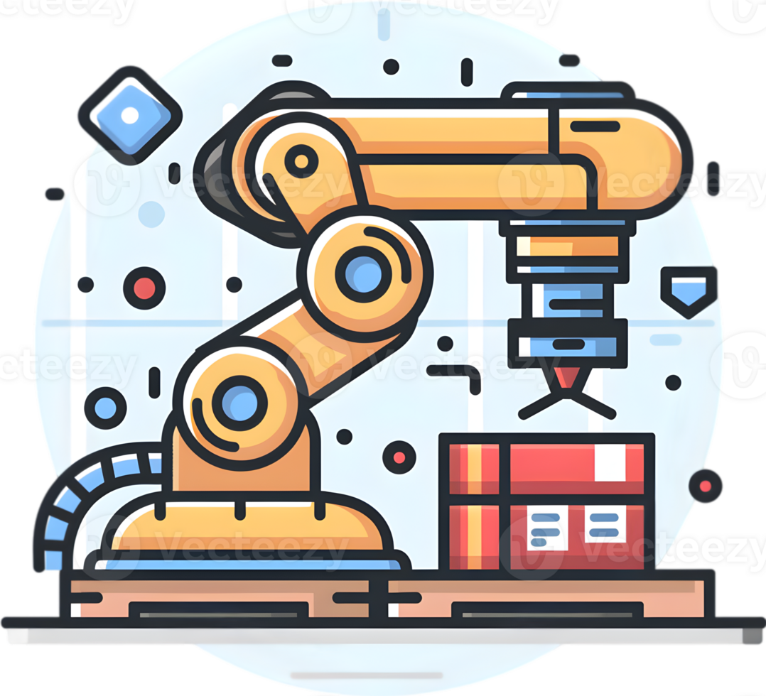 A robot is working on a box png
