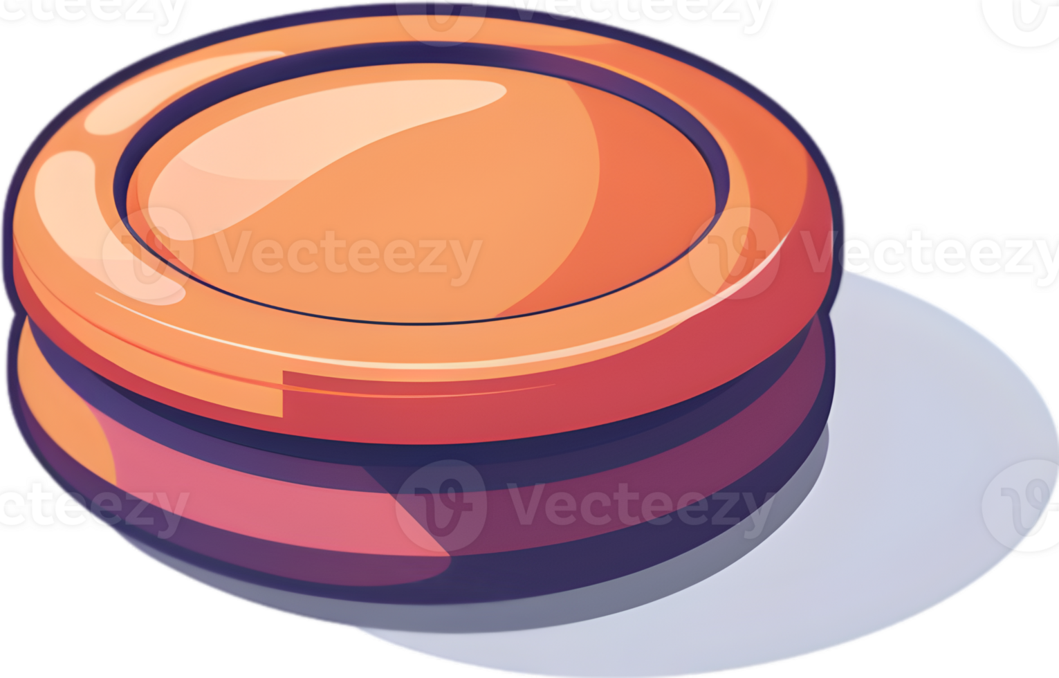 An orange and purple button on a white background png
