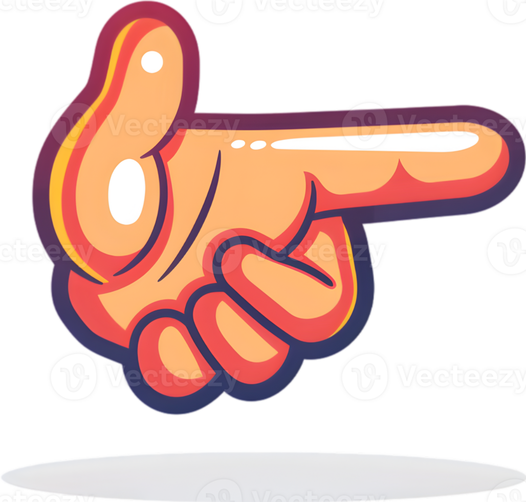 A cartoon finger pointing at something png