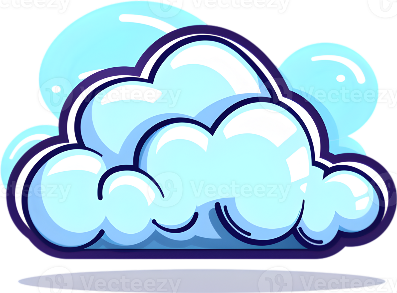 A cartoon cloud with bubbles on it png