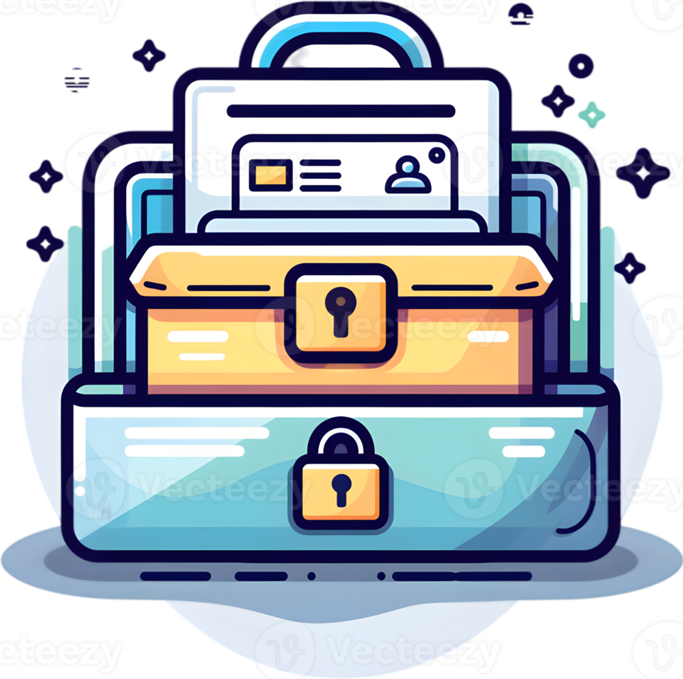 A suitcase with a lock and a key on it png
