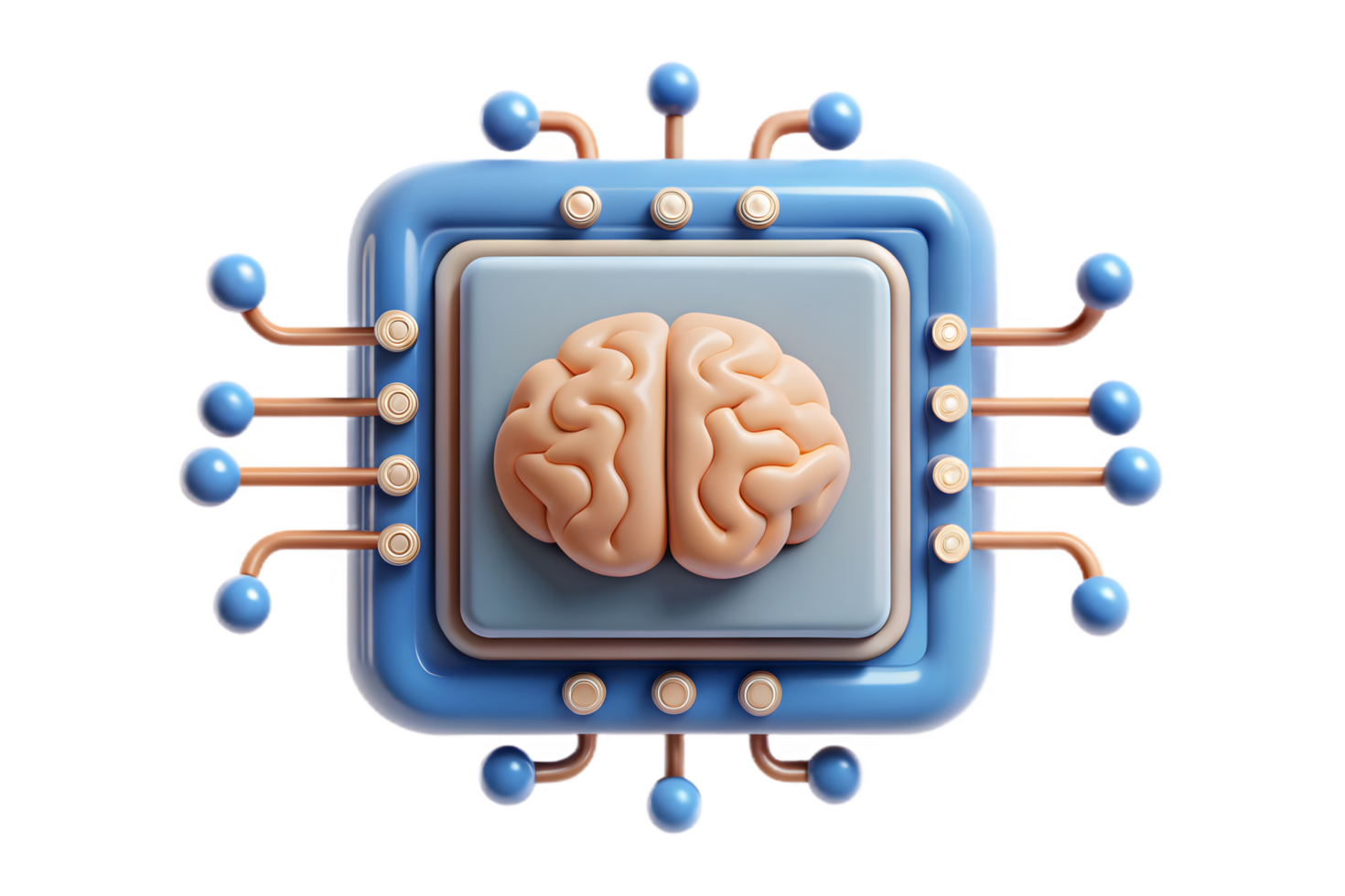 A brain in a computer chip png