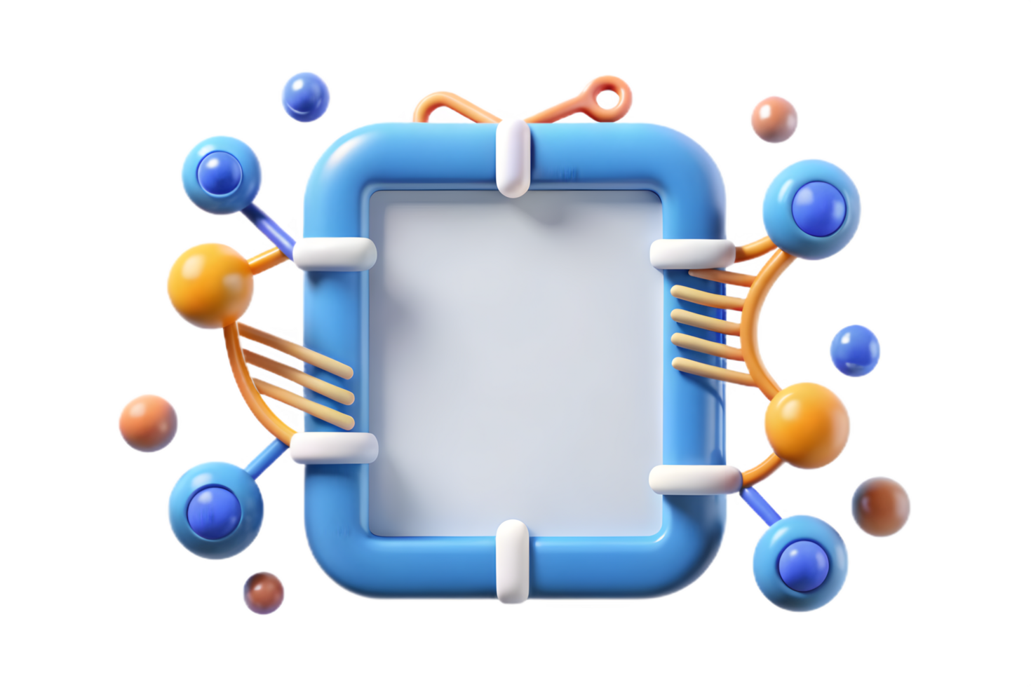 A blue frame with a bunch of different colored objects png