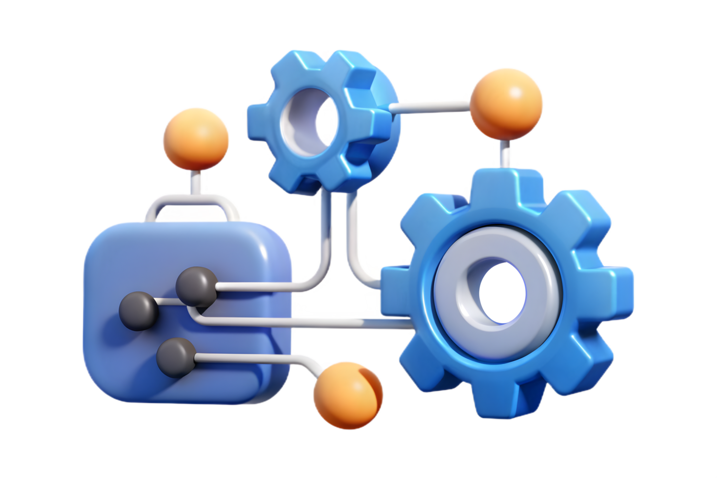 A blue suitcase with gears and a blue suitcase png