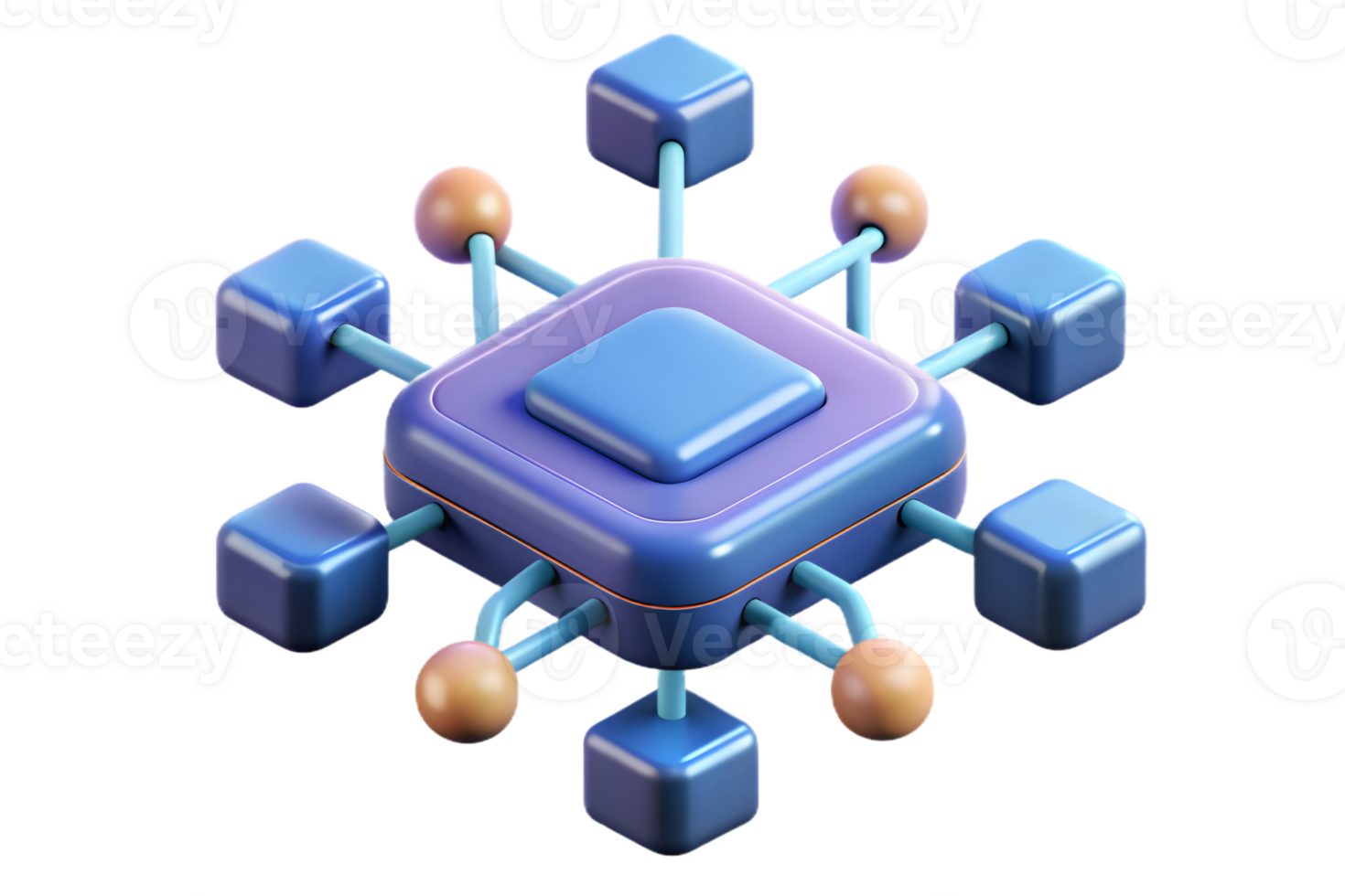 Isometric 3D AI Powered Digital Twin concept as A minimalistic abstract featuring digital twin elements with mirrored data streams and connections. The design is isol png