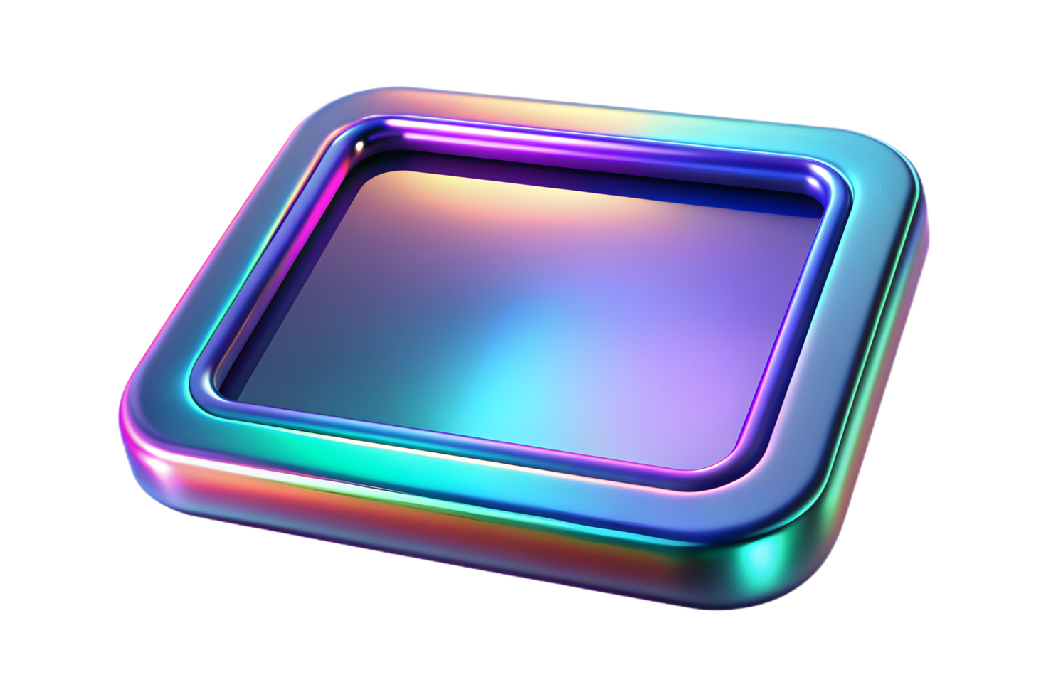 A square colored object with a rainbow effect png