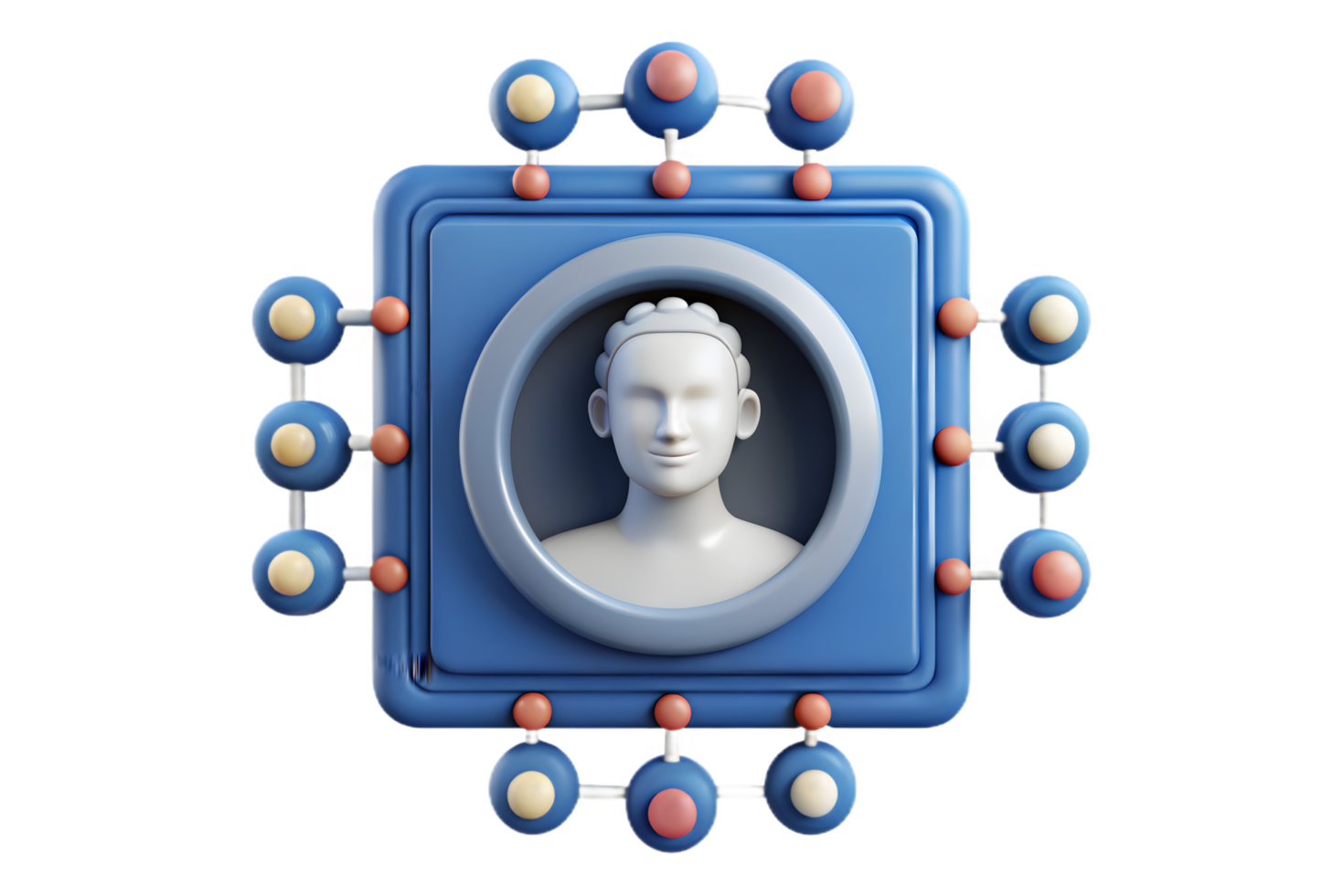 A blue frame with a woman's face in it png