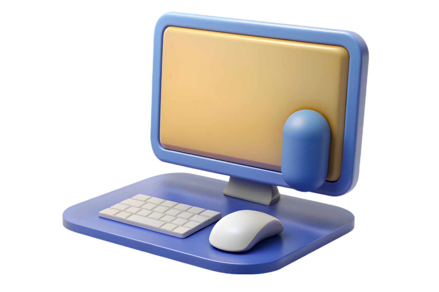 A computer monitor with a keyboard and mouse png