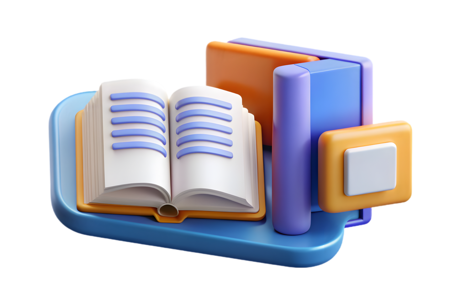 A book and a book stand on a black background png