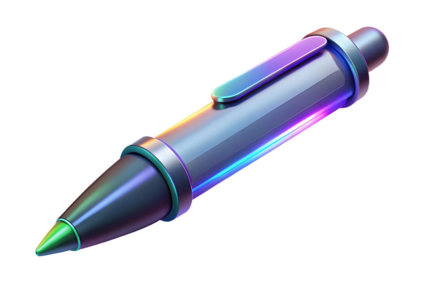 A pen with a rainbow colored tip png
