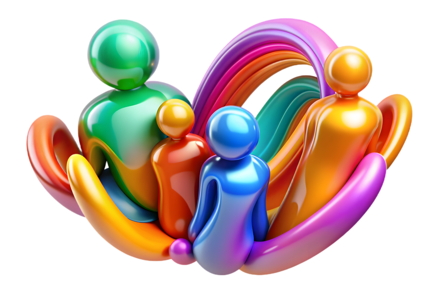 A group of people holding hands in a circle png