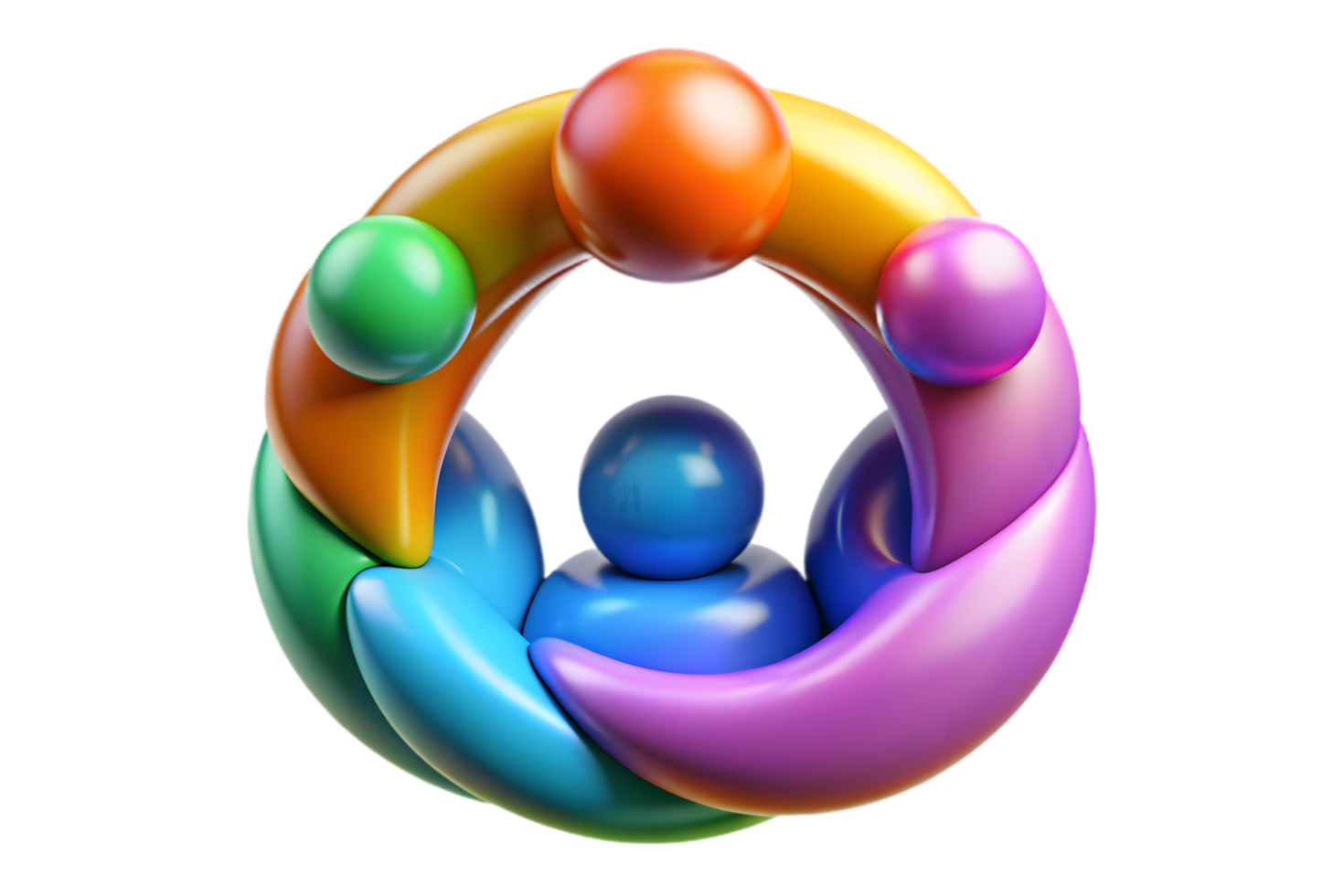 A colorful group of people in a circle png