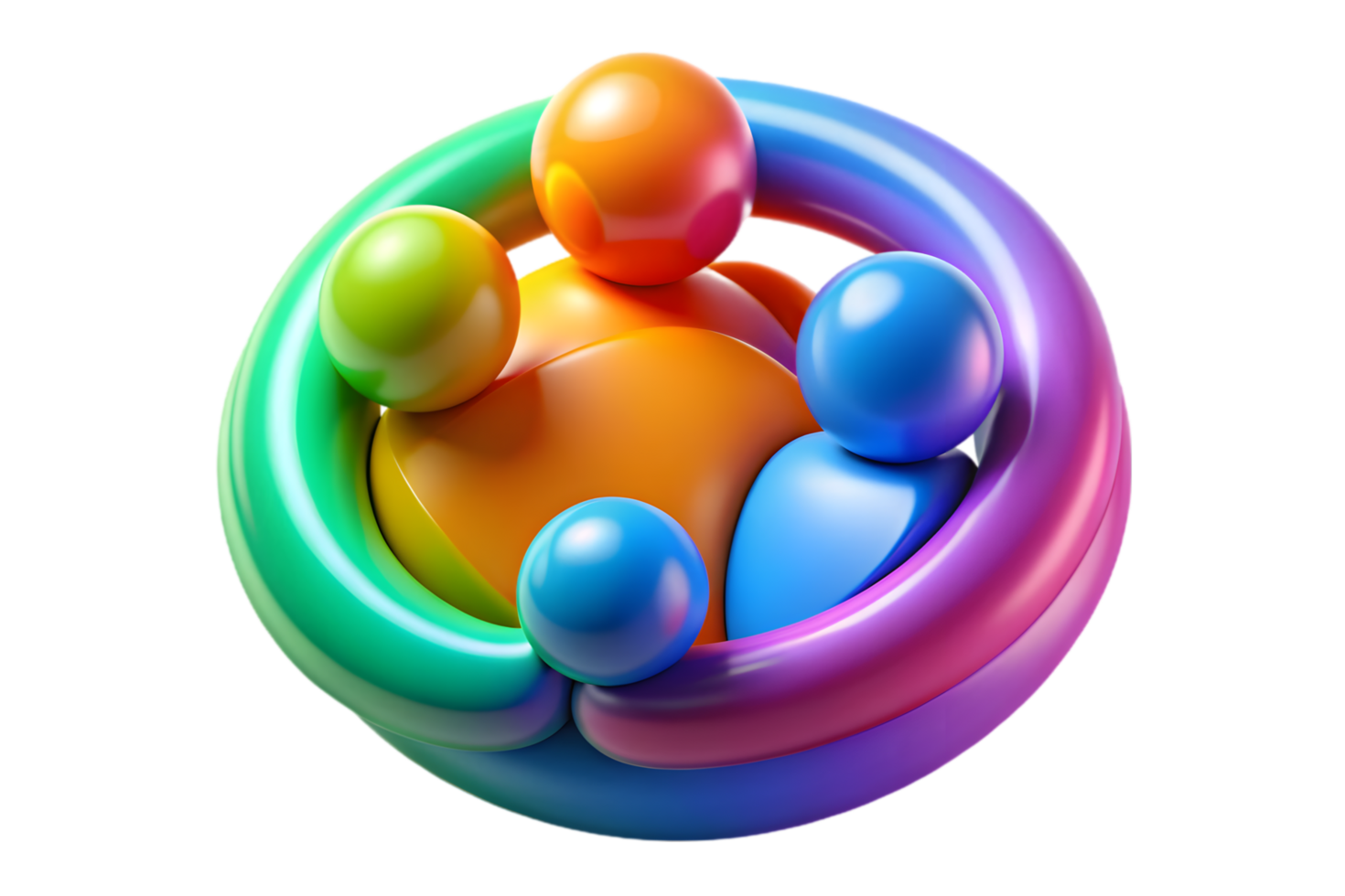 A colorful group of people in a circle png