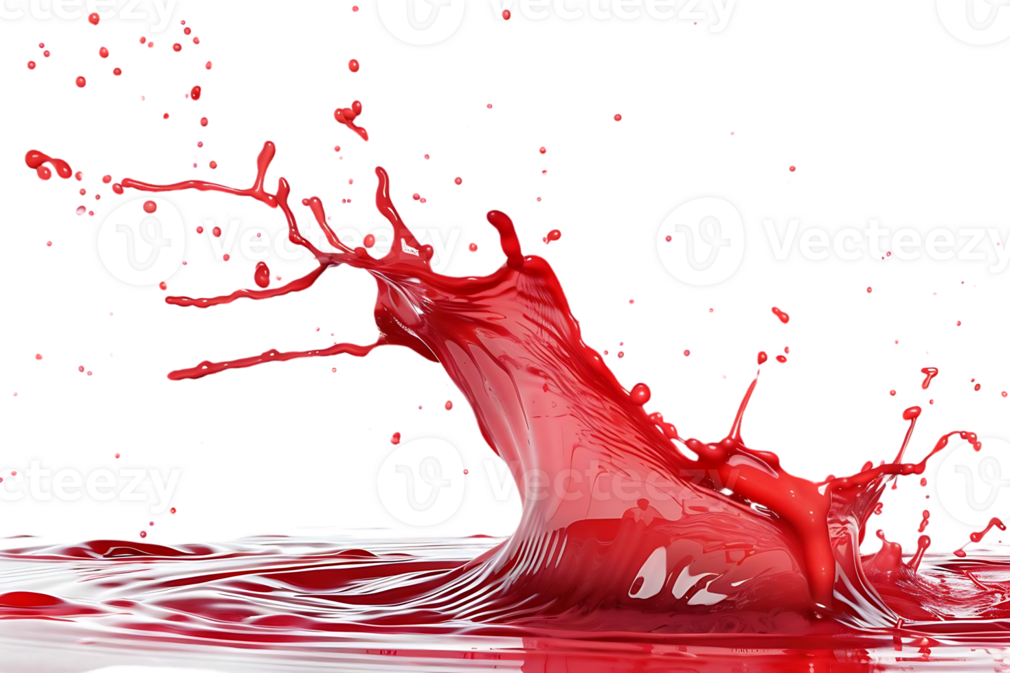 Red Liquid Splashing on a Transparent Background, Perfect for Design and Creativity png