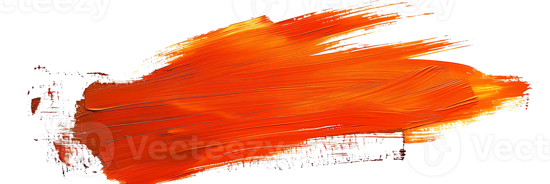 Orange Paint Stroke on Transparent Background, A Vivid Artistic Expression with a Clean Canvas png