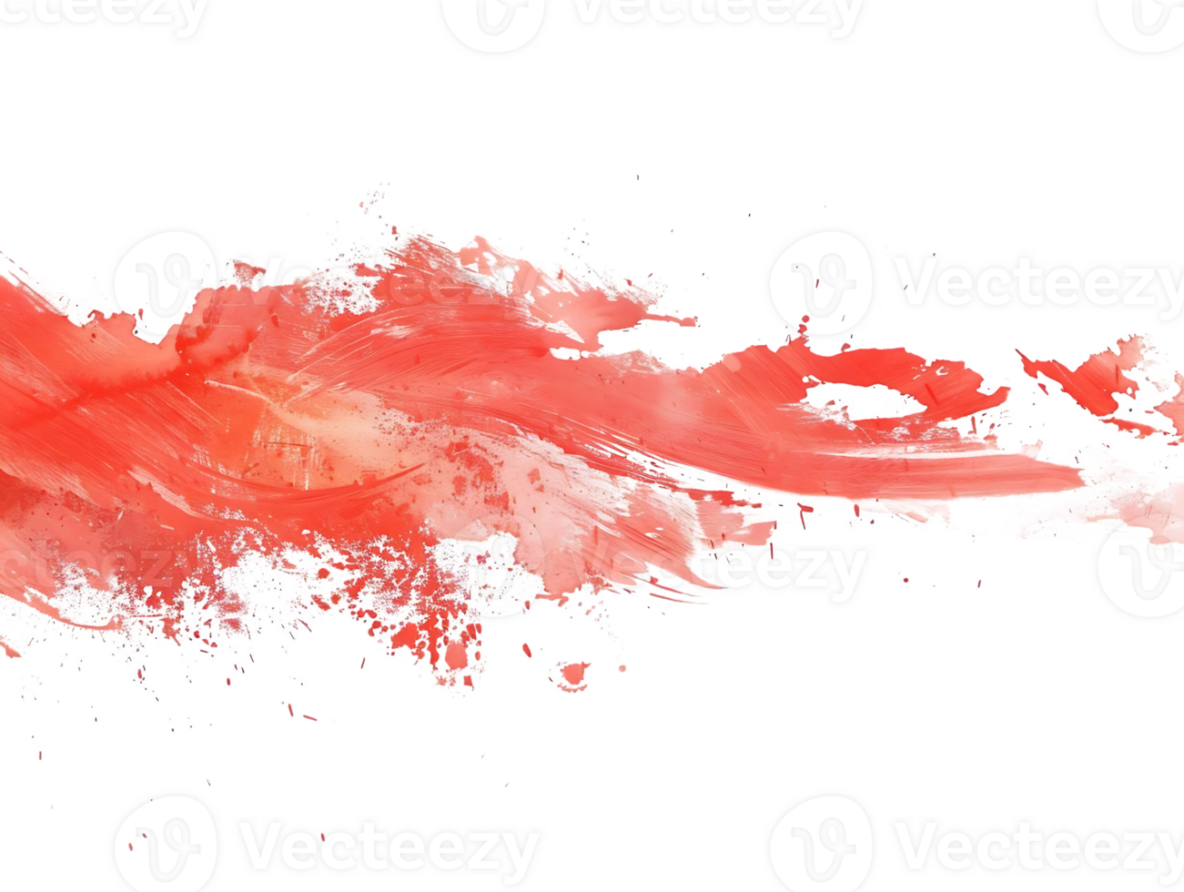 Abstract Red Paint Brush Stroke with Transparent Background png