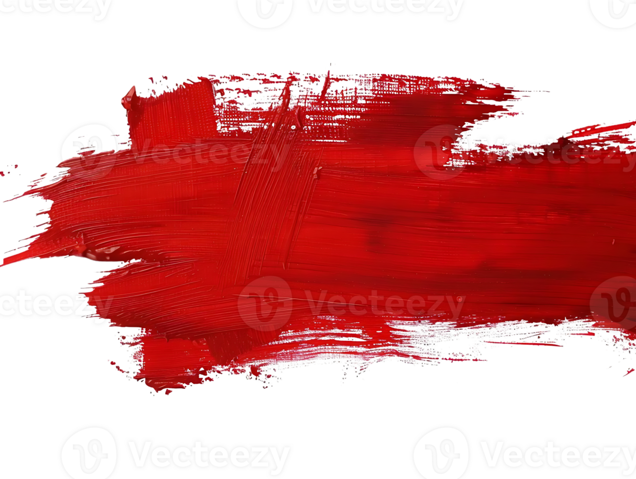 Red Paint Brush Stroke on Transparent Background, Abstract Art with Red Acrylic Paint Swirl, Creative Design Element, Bold Red Color on Clear Surface png