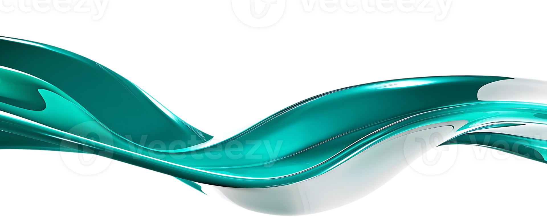 Abstract Teal Wave with Transparent Background, a Dynamic Flow of Color and Form png