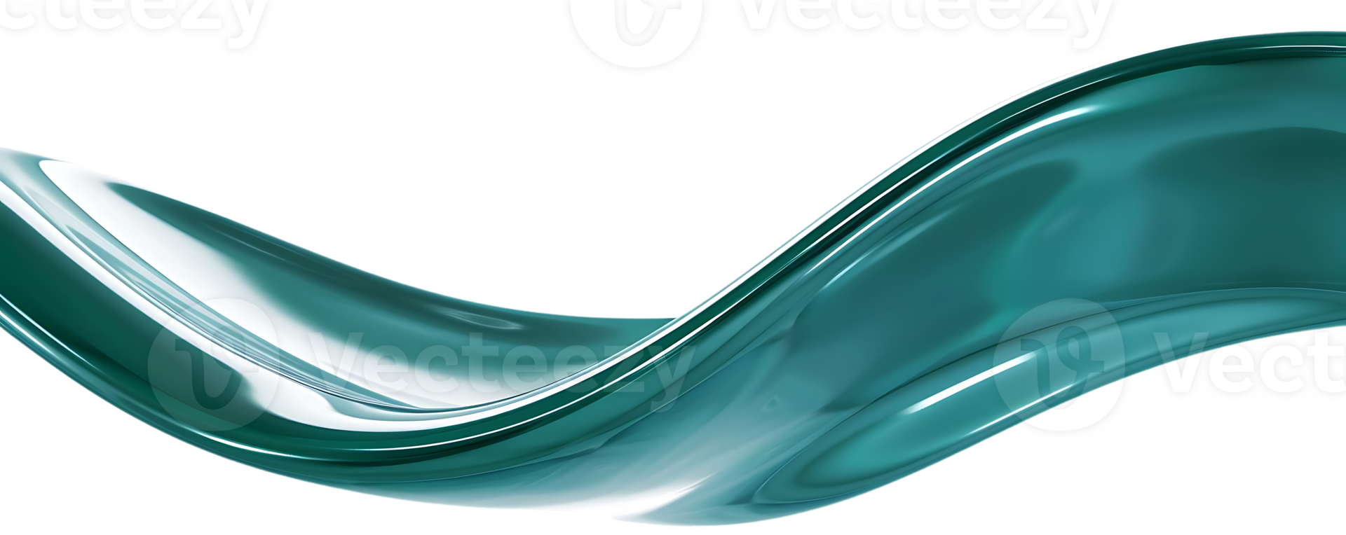 Abstract Teal Wave with a Transparent Background, Perfect for Modern Design Projects png