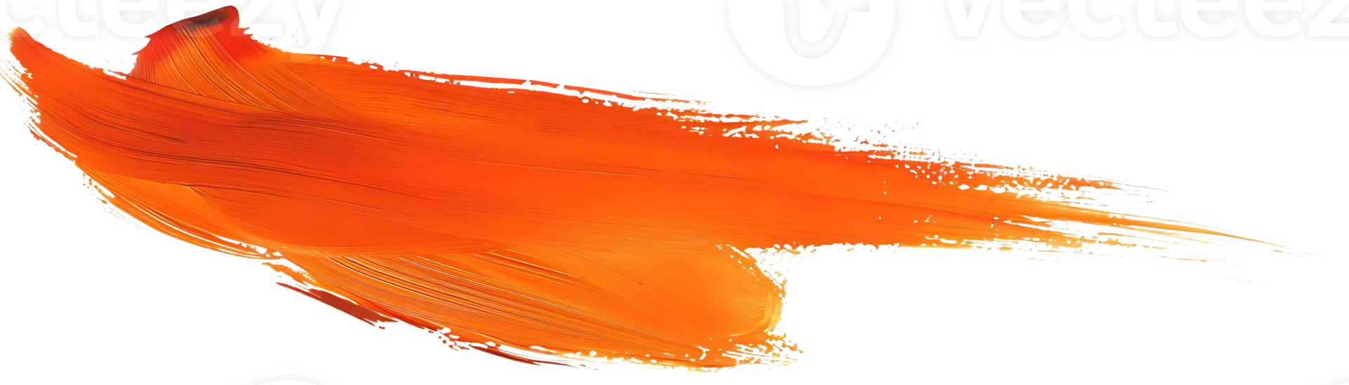 Orange Paintbrush Stroke with Transparent Background, A Vibrant Abstract Design Element png