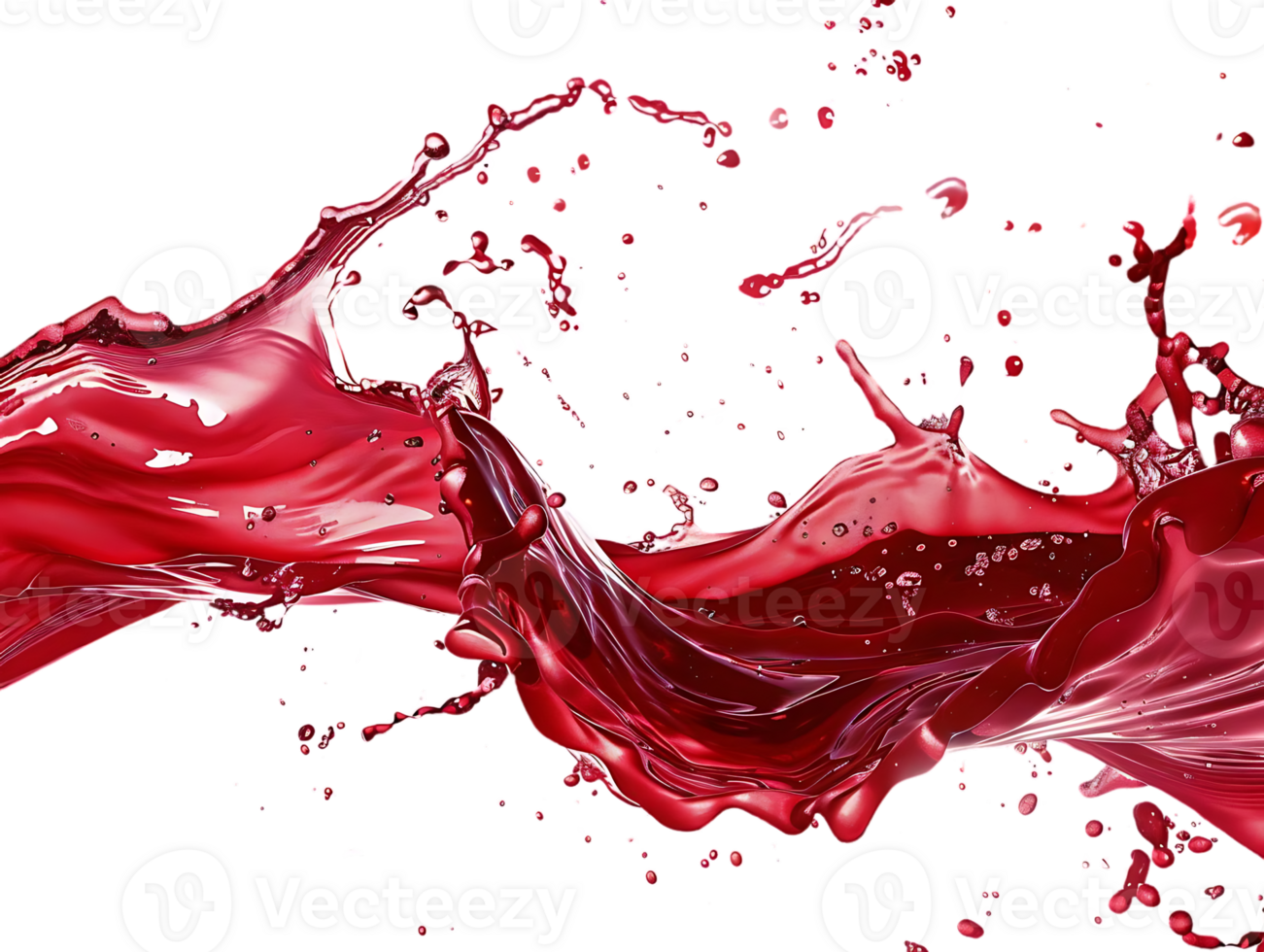 Red Liquid Splashing Against a Transparent Background, Creating a Dynamic and Energetic Visual png