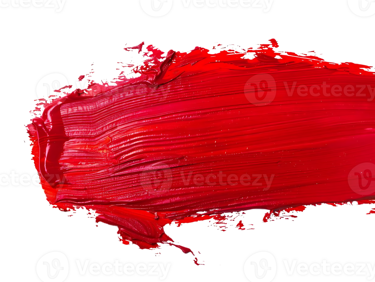 Red Paint Stroke with Transparent Background, a Vibrant and Artistic Abstract Element for Design Projects png