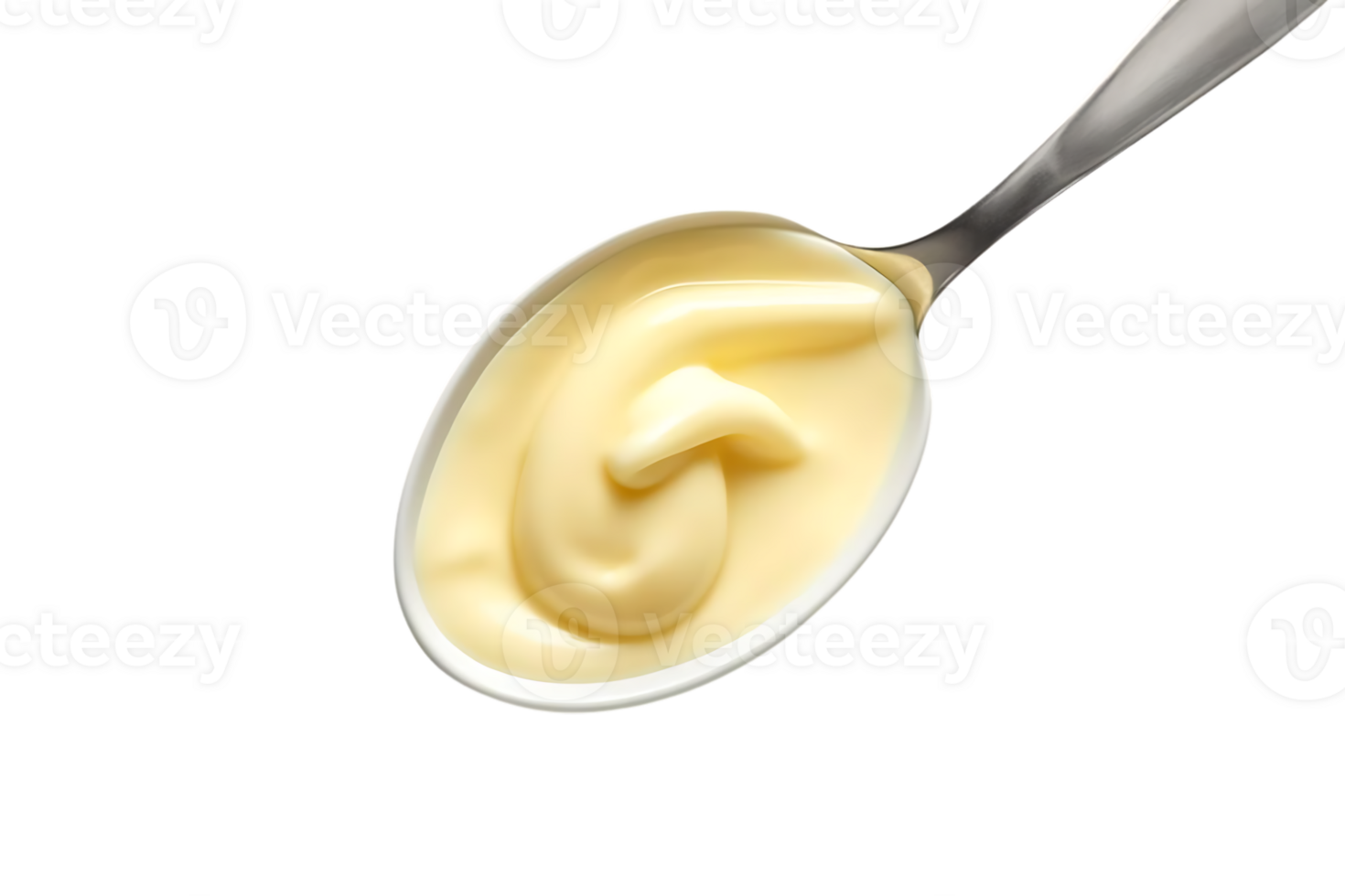 Creamy White Sauce in Spoon with Transparent Background png
