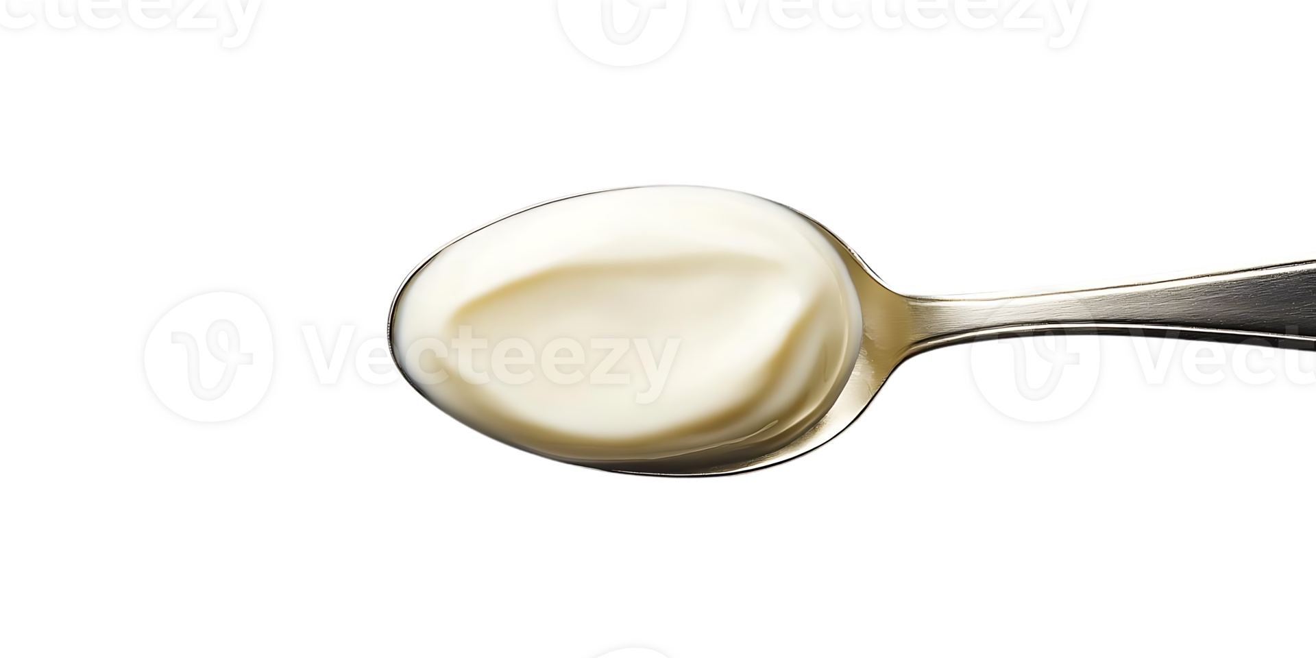A Spoonful of Creamy White Yogurt on a Transparent Background png